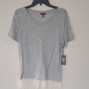 Vince Camuto Fringed Tee Size L